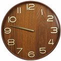 Wall clock Ivana, wood, brown, D55cm