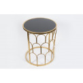 Side table Burch L, golden/black, glass/metal, D50x60cm