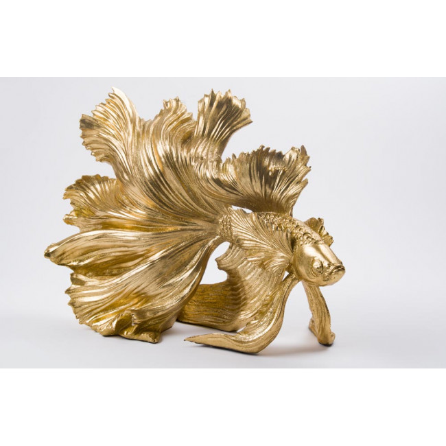 Decorative figurine Betta fish, gold colour, 39x19.5x30cm