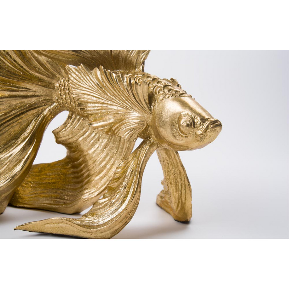 Decorative figurine Betta fish, gold colour, 39x19.5x30cm