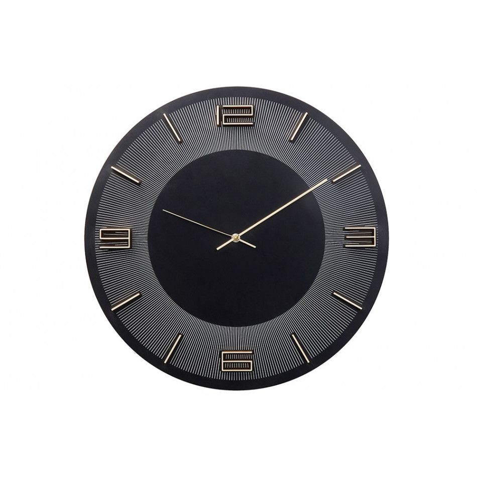 Wall clock Leonardo, black/gold, D49cm