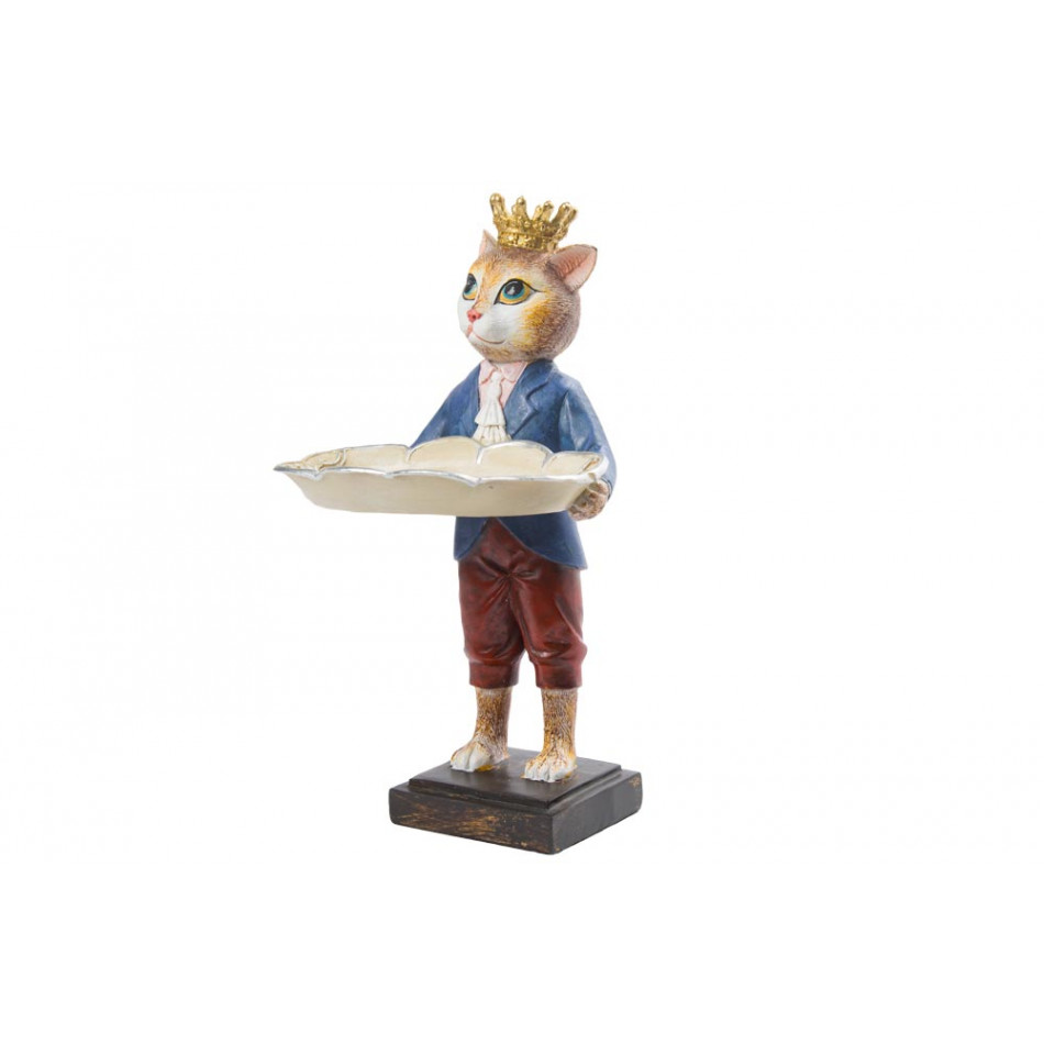 Decorative figure Cat with crown, 16x14x29cm