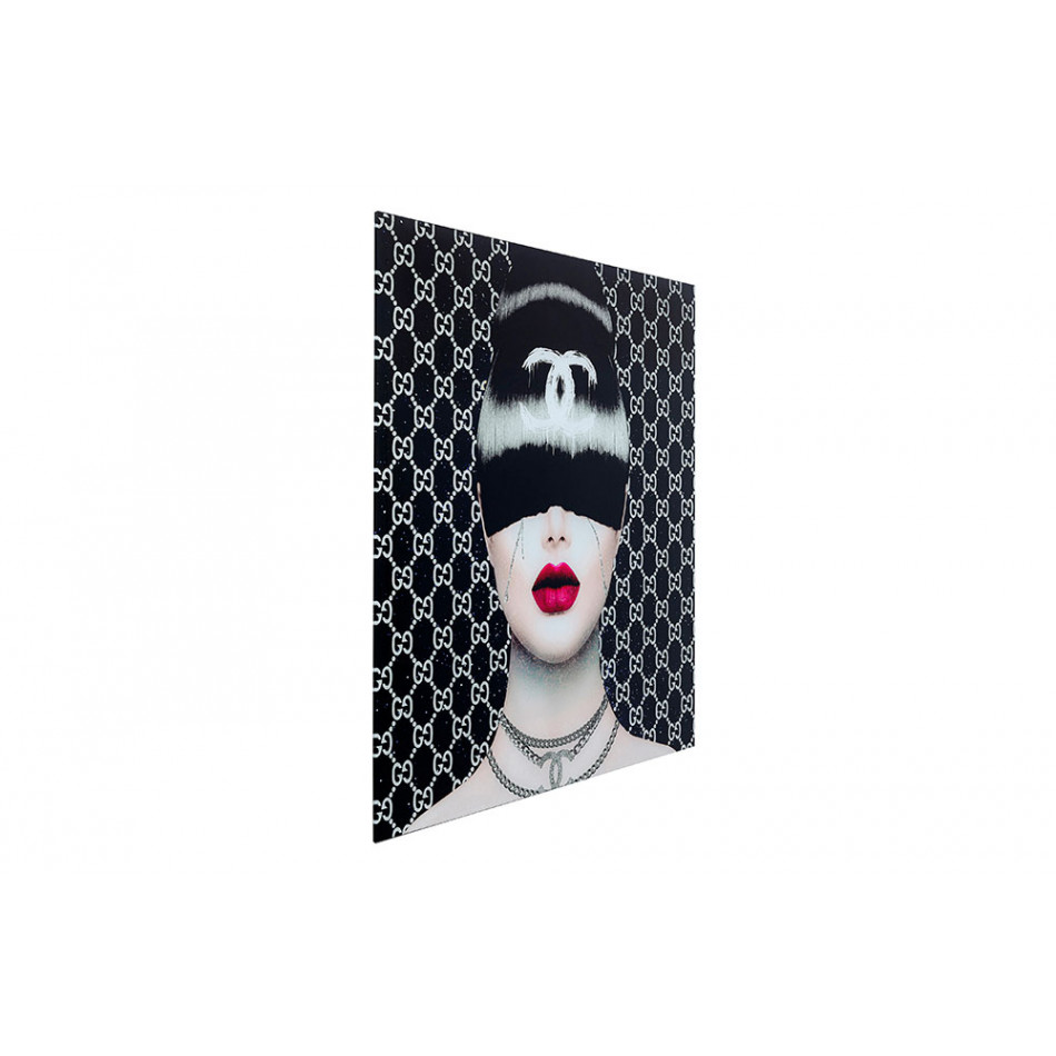 Wall Glass Art Fashion Haircut, 80x80cm