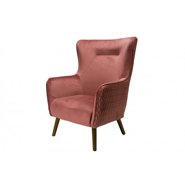 Armchair Dartford, velvet, old rose,100x75x83cm, seat h 40cm