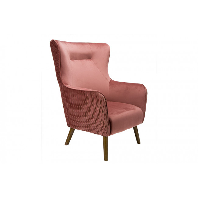 Armchair Dartford, velvet, old rose,100x75x83cm, seat h 40cm