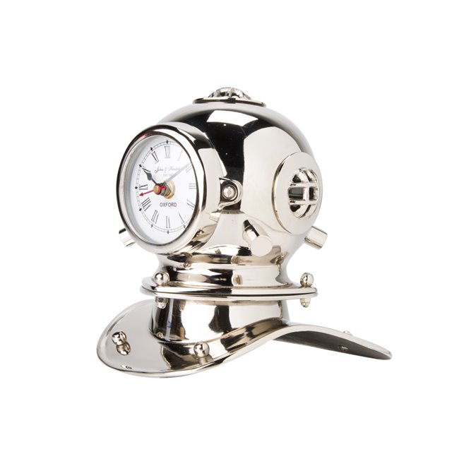 Aluminium Helmet table clock NKL finish, 21x18.8x20.5cm