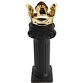 Ceramic vase Column, black/golden, 33x10x9cm