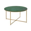 Coffee table Alis, golden/green, glass, H45cm, D80cm 