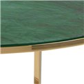 Coffee table Alis, golden/green, glass, H45cm, D80cm 