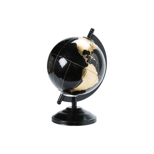 Decor Globe Terre, black, H22cm