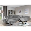 Corner sofa Elsgard U Reversible, Monolith 84, gray, H93x326x202