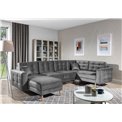 Corner sofa Elsgard U Reversible, Monolith 85, gray, H93x326x202