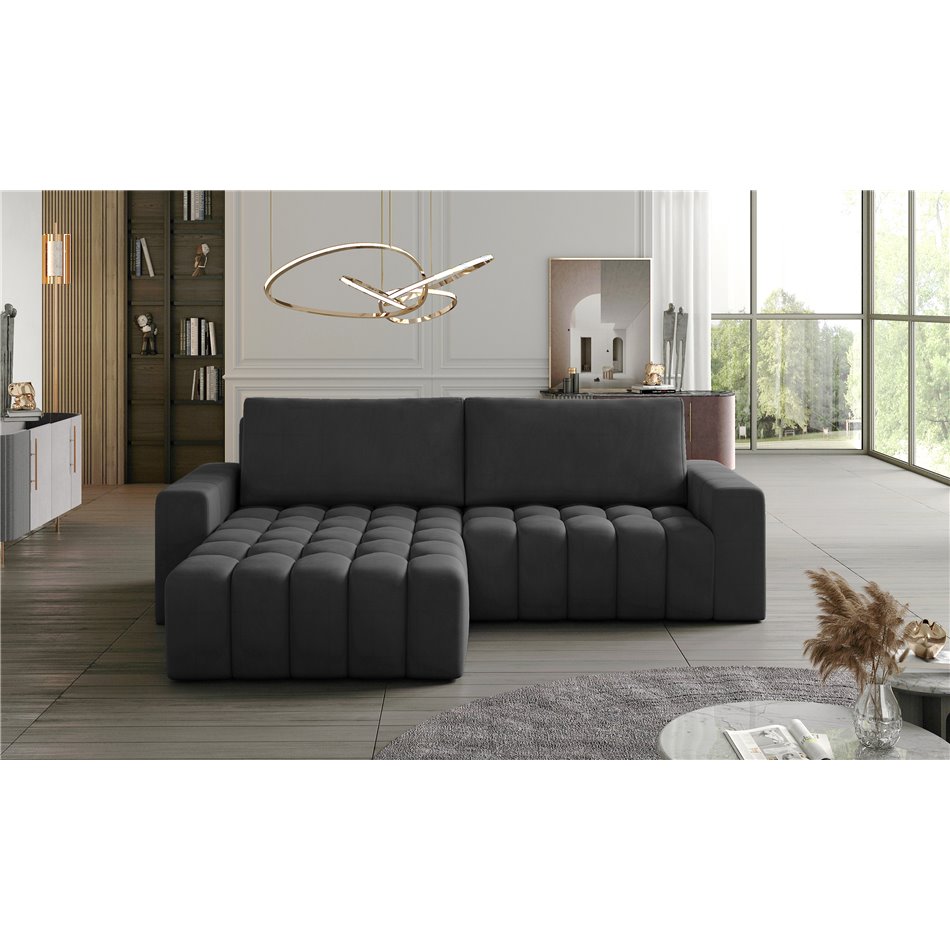 Corner sofa Ebonett L, Monolith 97, gray, H92x250x175