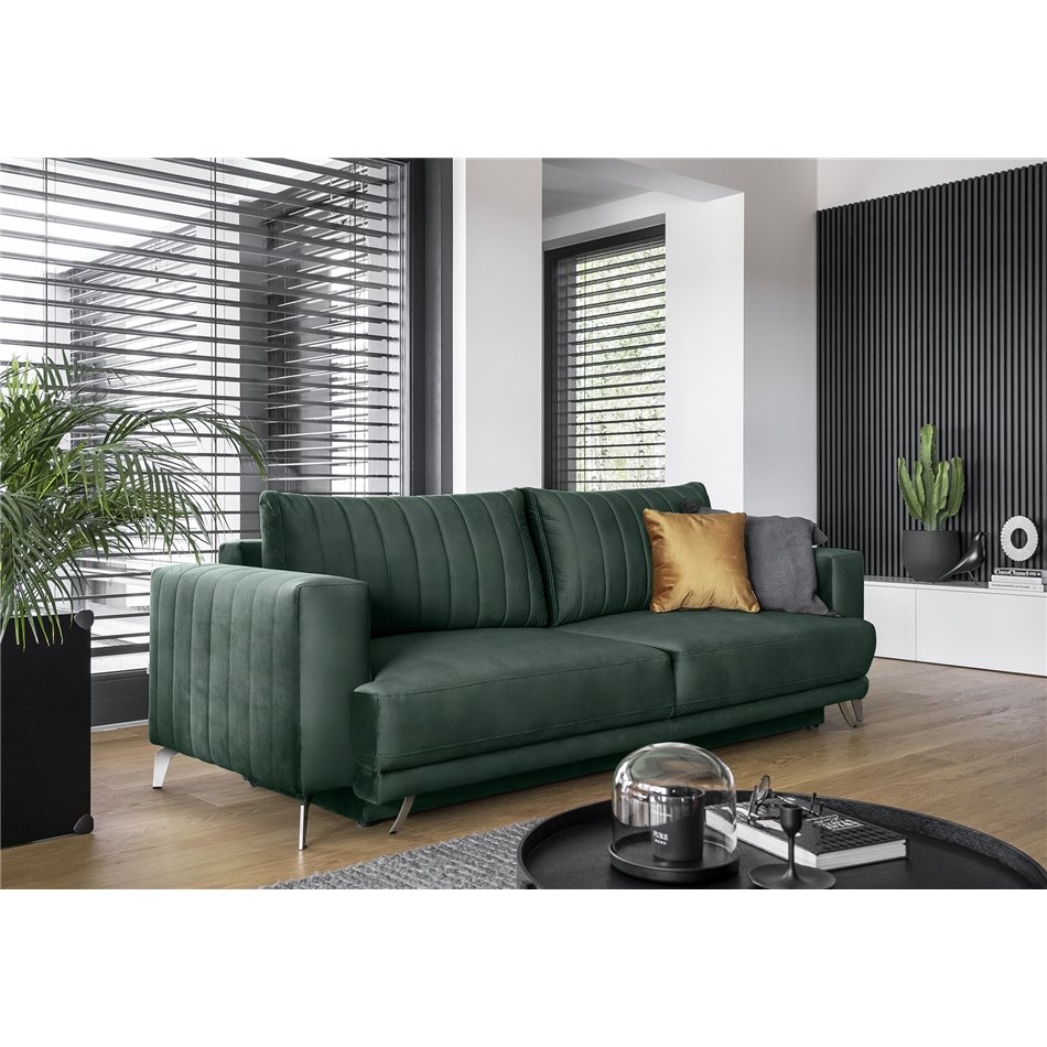 Sofa bed Ellise , Lukso 35, green, H90x250x95