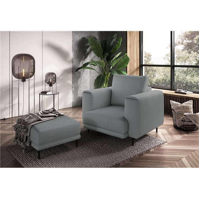 Armchair Edalia, Savoi 100, gray, H90x105x95