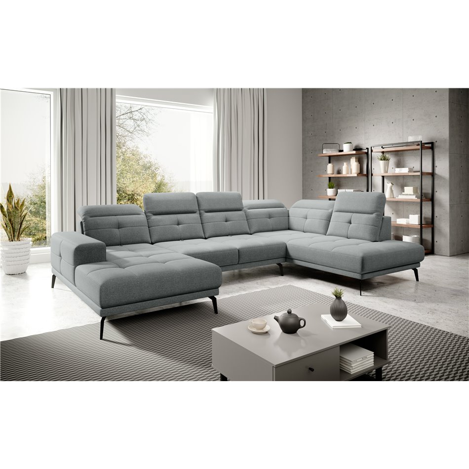 Corner sofa Elretan R, Vero 4, gray, H107x350x205