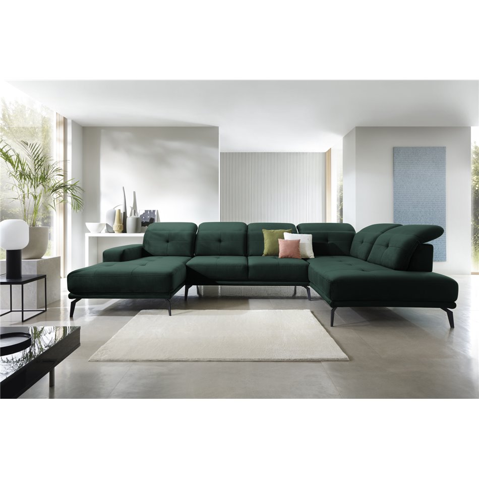 Corner sofa Elretan R, Loco 35, green, H107x350x205