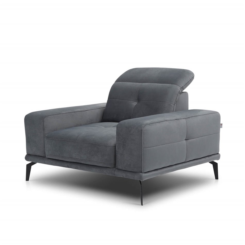 Armchair Eltorrenso, Savoi 100, gray, H103x125x113cm