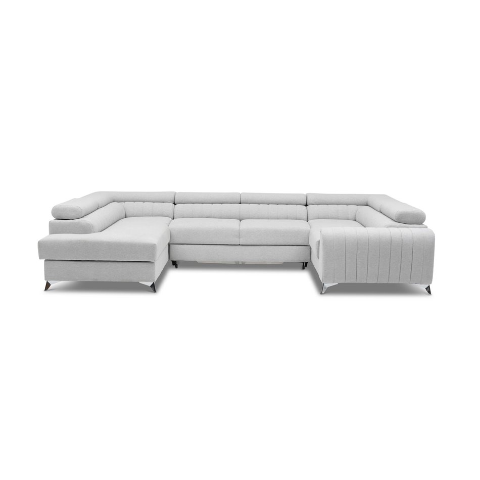 U shape sofa Elouis U Left, Velvetmat 4, gray, H92x347x202cm