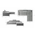 Corner sofa Elgrayson L, Leve 6, gray, H98x275x205cm