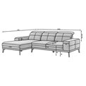 Corner sofa Eltorrenso R, Dora 21, beige, H98x265x53cm