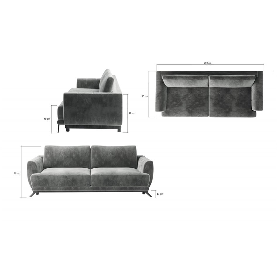 Sofa bed Elmego, Inari 100, black, H90x242x95cm