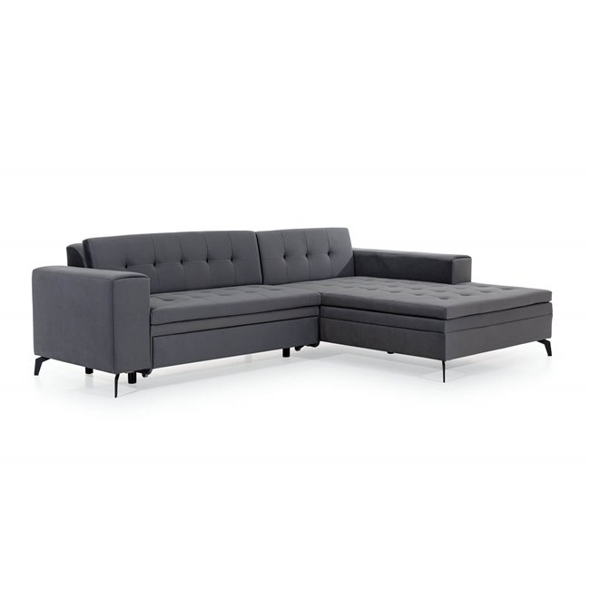 Corner sofa Elsolange R, Monolith 37, green, H80x292x196cm