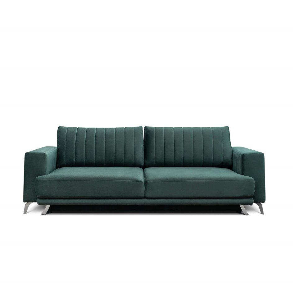 Sofa bed Ellise, Lukso 35, green, H90x250x95cm