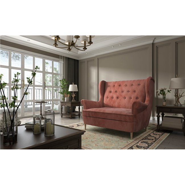 Sofa Elaros, Mat Velvet 68, red, H103x150x55cm