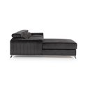 Corner sofa Elgrayson R, Velvetmat 10, black, H98x275x205cm