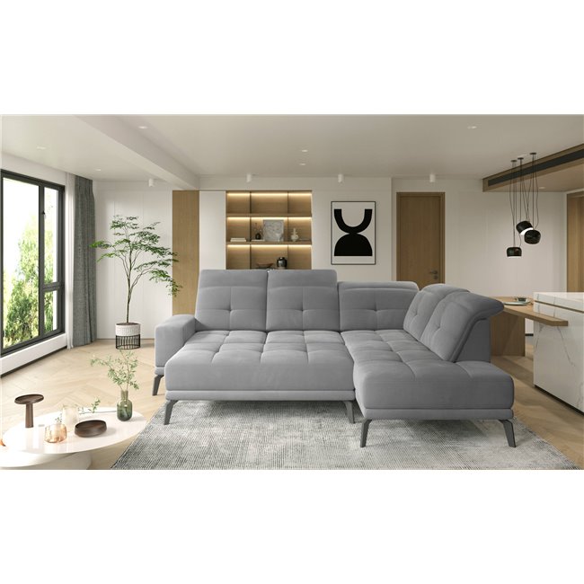 Corner sofa Eleodore L, Lukso 35, green, H98x275x200cm