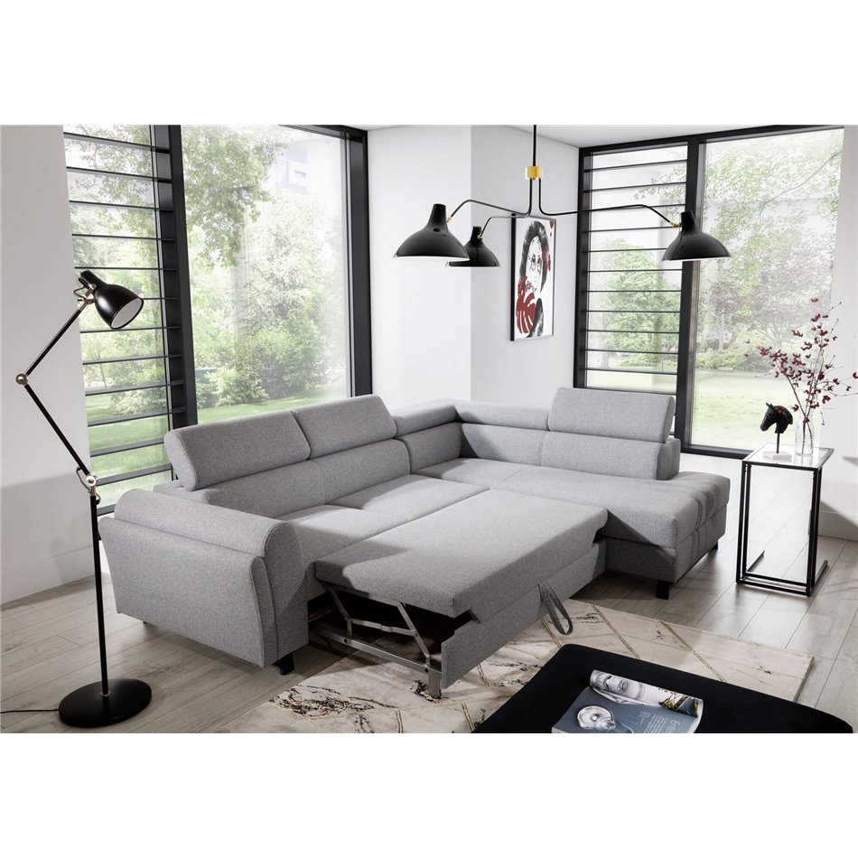 Corner sofa Elkairos R, Arte 89A, gray, H95x265x200cm