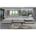 U shape sofa Elosette U Left, Grande 75, blue, H98x370x200cm