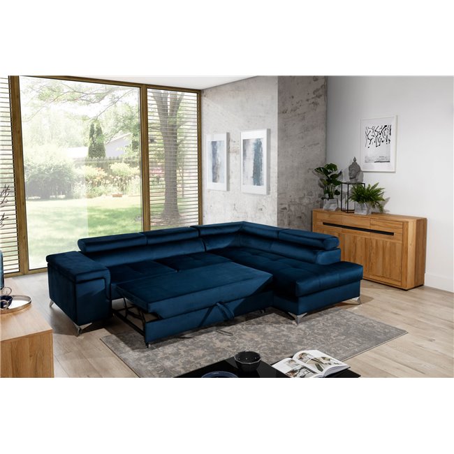 Corner sofa Elridano L, Berlin 01, gray, H90x275x202cm