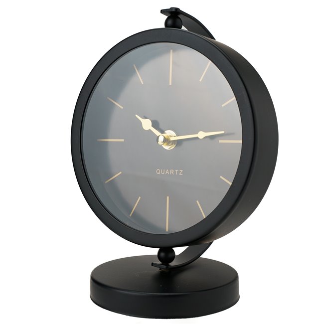 Table clock Balia, metal/glass, H20x10x15cm