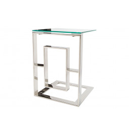 Sānu galds Eisenberg, sudraba krāsā, 49x42x50.5cm