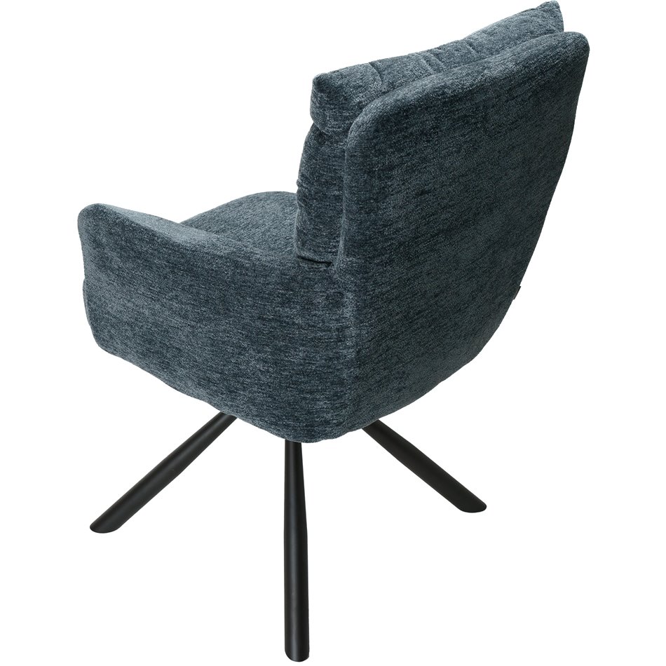 Dinner chair Aringo, dark blue, swivelling 180, 95x63x57cm