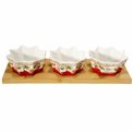 Apperatizer serving set 3 bowl on bamboo tray, D25cm