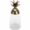 Deco jar Pineapple, glass/aluminium, H33 D15cm