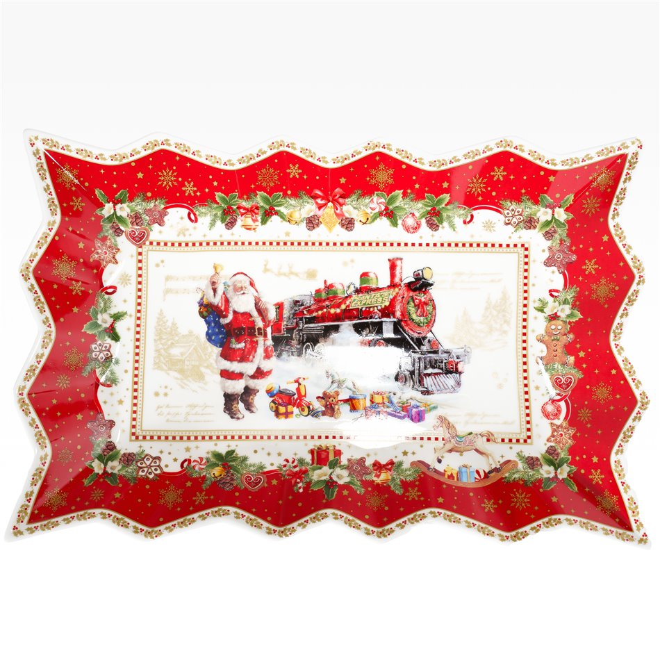 Porcelain serving platter CHRISTMAS MEMORIES, 35x23 cm