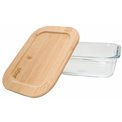 Glass box with bamboo lid, 0.56 l, 6x17.5x13cm