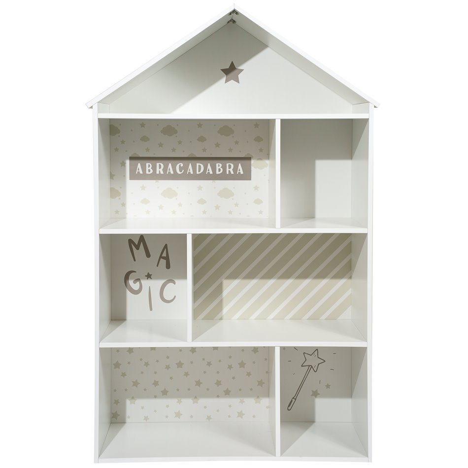 Bookshelf House, grey color, H115x73x30cm