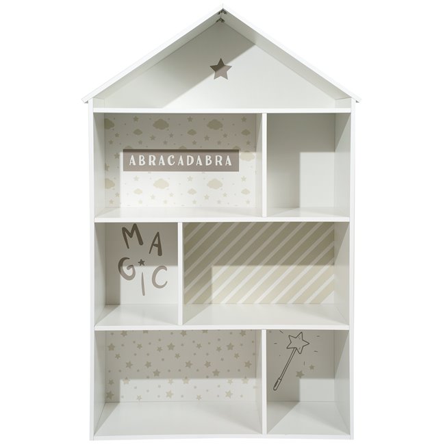 Bookshelf House, grey color, H115x73x30cm