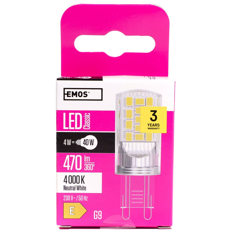 LED Bulb CLS JC NW G9 4W, 470lm, H6x2x5cm