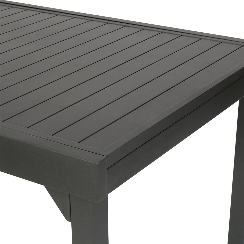 Table Lapiazza, 12-seater extendable, graphite/grey color, aluminium, H75,5x100x200-320cm