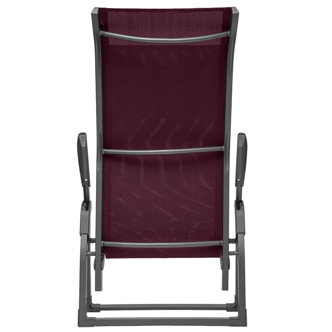 Sun lounger Ladecima, folding, burgundy color, H90x64x142cm