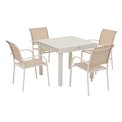 Table Lapiazza, 8-seater extendable, clay color, aluminium, H75,5x90x90-180cm