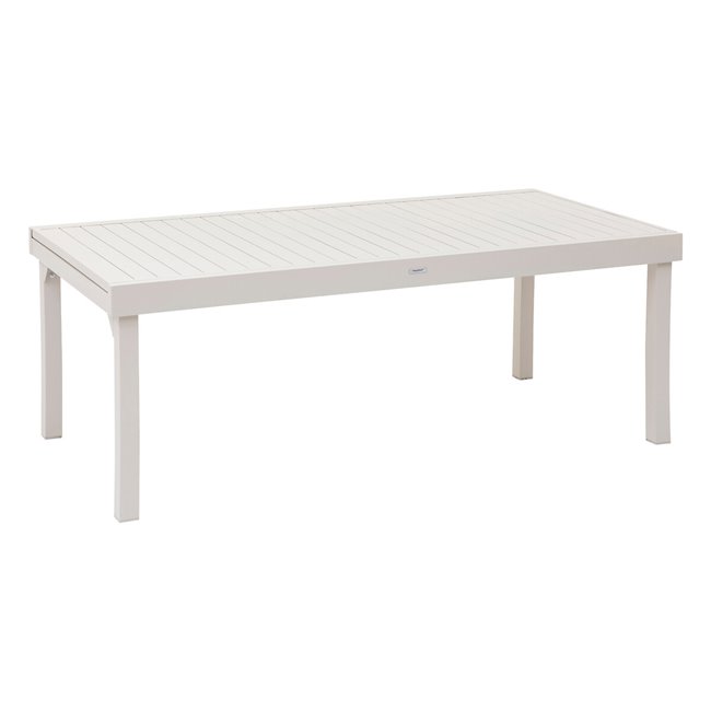 Table Lapiazza, 12-seater extendable, clay color, aluminium/plastic, H75,5x100x200-320cm