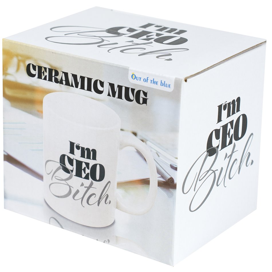 Mug Ceo-Bitch, white color, 8x8x9.5cm, 500ml