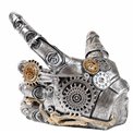 Bottle holder Steampunk Hand, silvery, 15x18x15cm